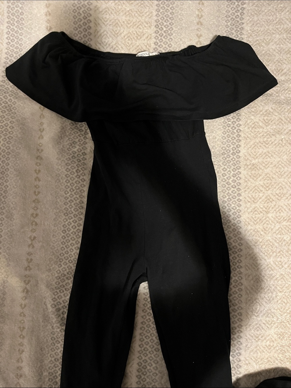 Rebdolls Black Off-Shoulder Romper